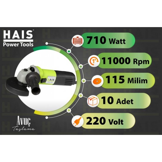 Hais Avuş Taşlama 710 Watt