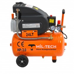 Mil-tech 24 Litre 2 Hp 8 Bar Hava Kompresörü