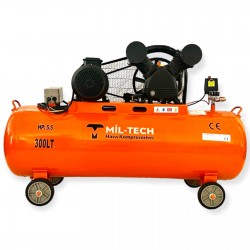 Mil-tech 300 Litre 5.5 Hp 8 Bar 380 V Çift Kafa Hava Kompresörü - Trifaze